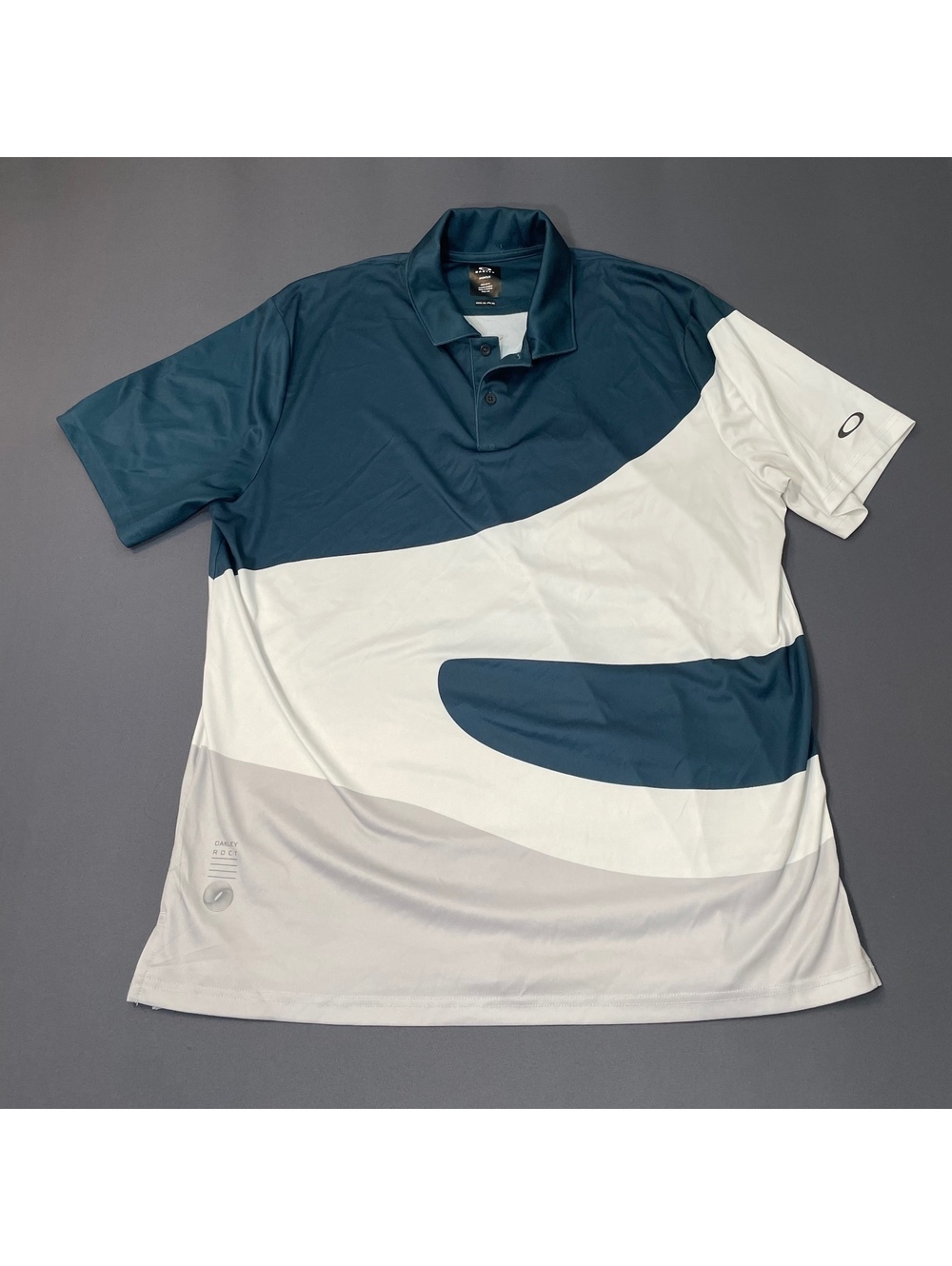 Oakley Hydrolix Regular Fit Polo Shirt US/EU 2XL Blue White Gray Color